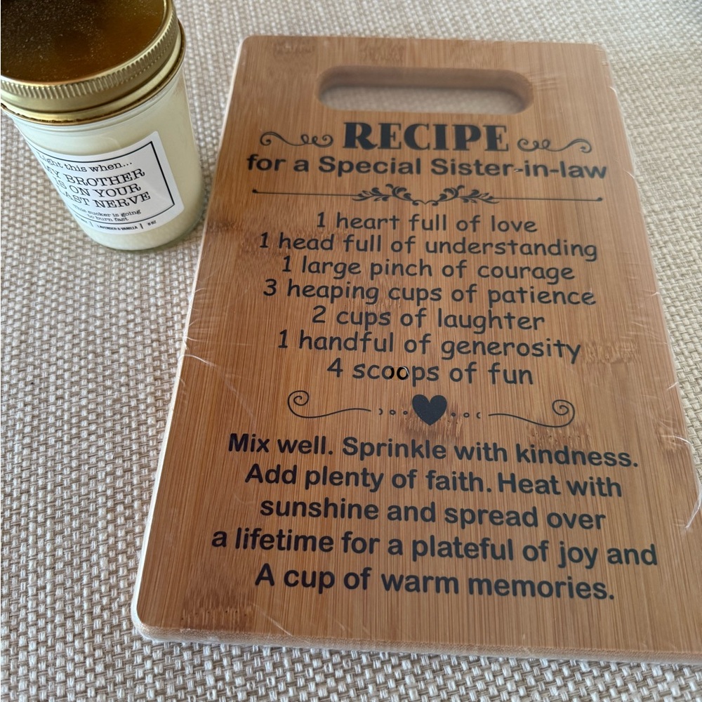 Candle and Cutting Board NEW